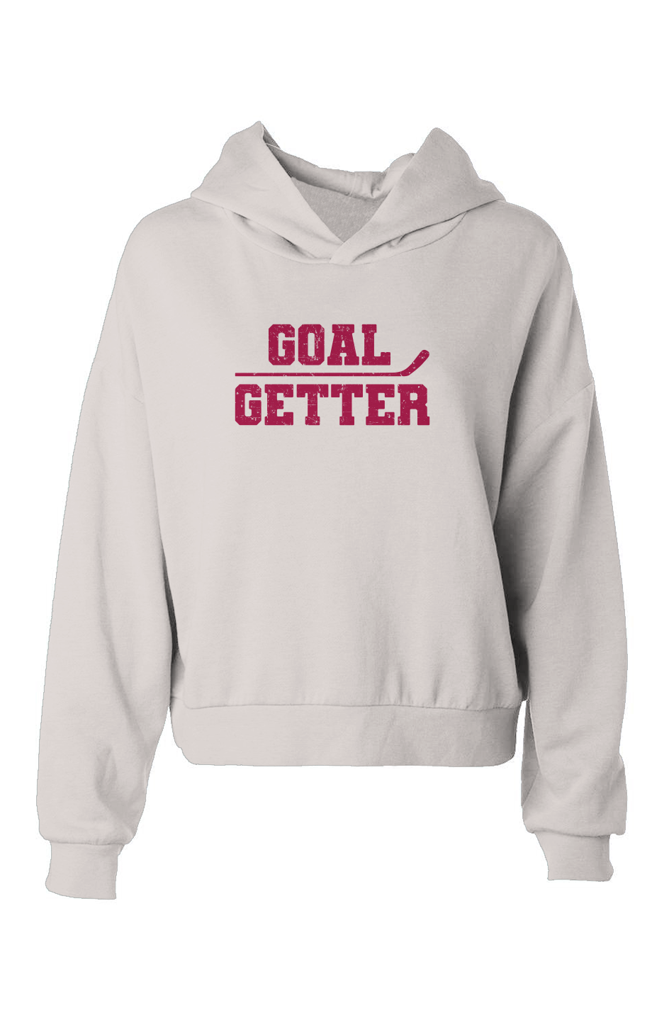 The Barn Babe Win the Faceoff Hip-Height Hoodie Bone | Barn Garb Hockey Threads