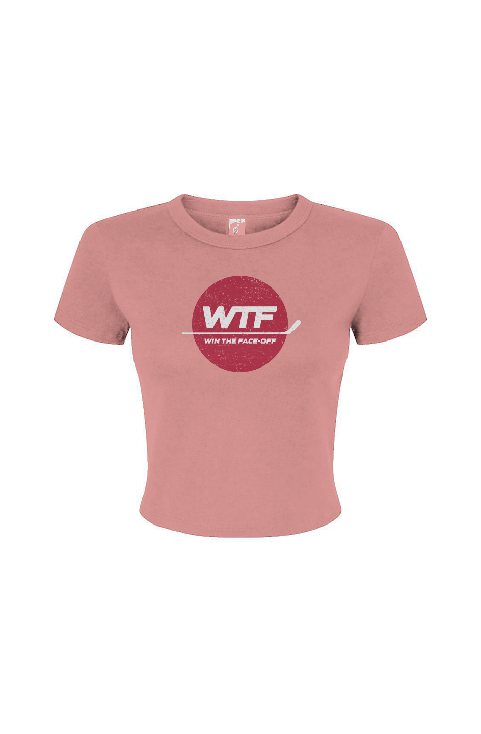 The Barn Babe Win the Faceoff Micro Rib Baby Tee Pink | Barn Garb Hockey Threads