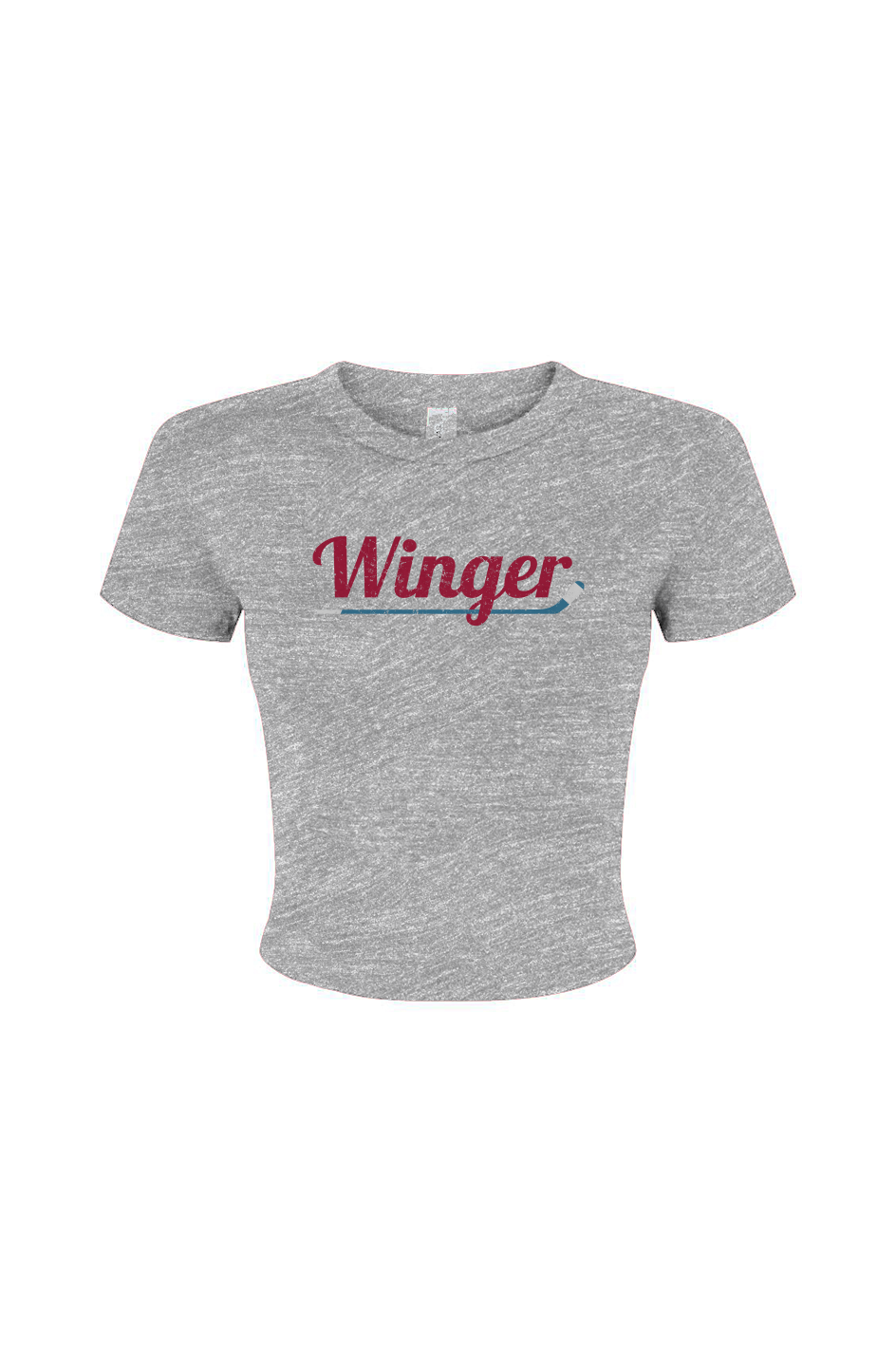 The Barn Babe Winger Micro Rib Baby Tee  Grey | Barn Garb Hockey Threads