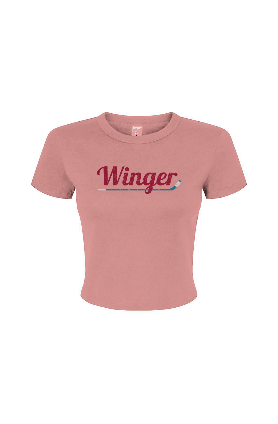 The Barn Babe Winger Micro Rib Baby Tee Pink | Barn Garb Hockey Threads