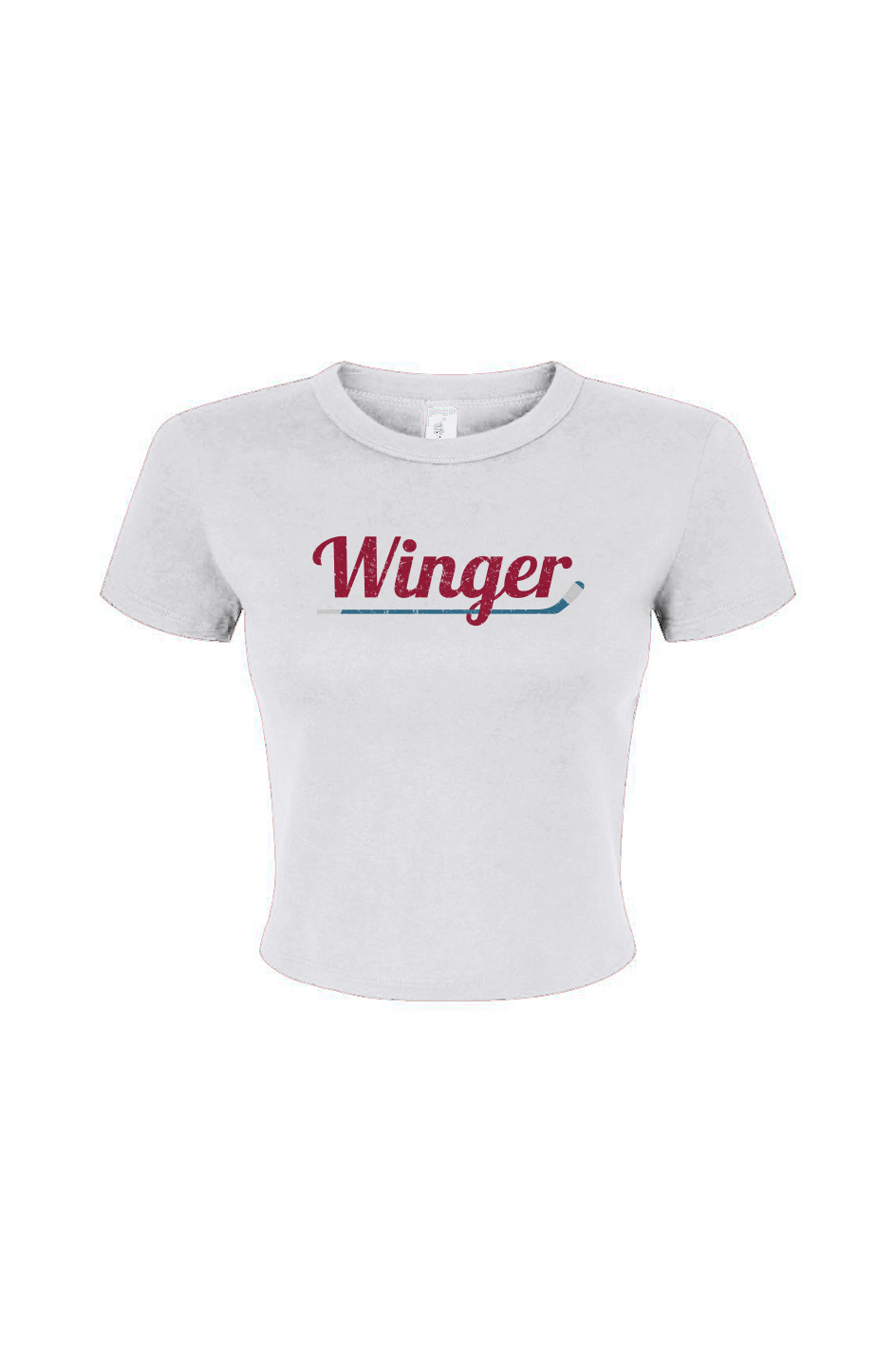 The Barn Babe Winger Micro Rib Baby Tee White | Barn Garb Hockey Threads