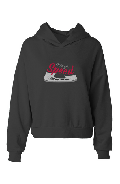 The Barn Babe Winger Speed Blade Hip-Height Hoodie Black | Barn Garb Hockey Threads