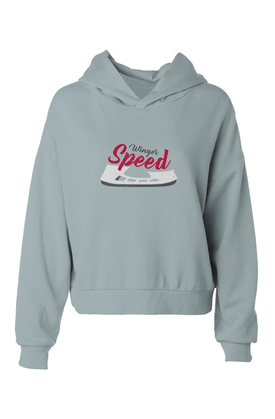 The Barn Babe Winger Speed Blade Hip-Height Hoodie Blue | Barn Garb Hockey Threads