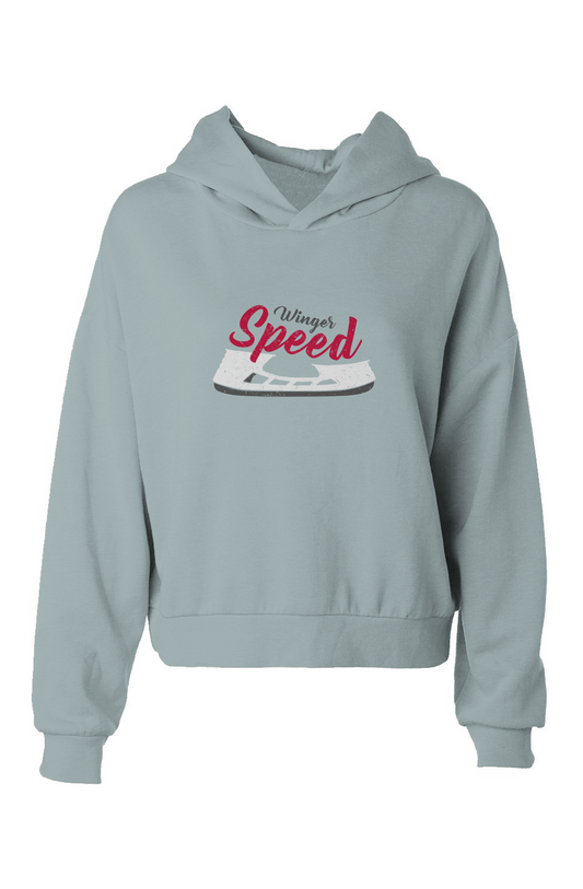 The Barn Babe Winger Speed Blade Hip-Height Hoodie Blue | Barn Garb Hockey Threads