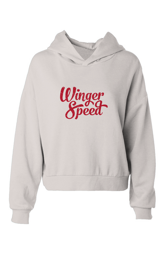 The Barn Babe Winger Speed Hip-Height Hoodie White | Barn Garb Hockey Threads