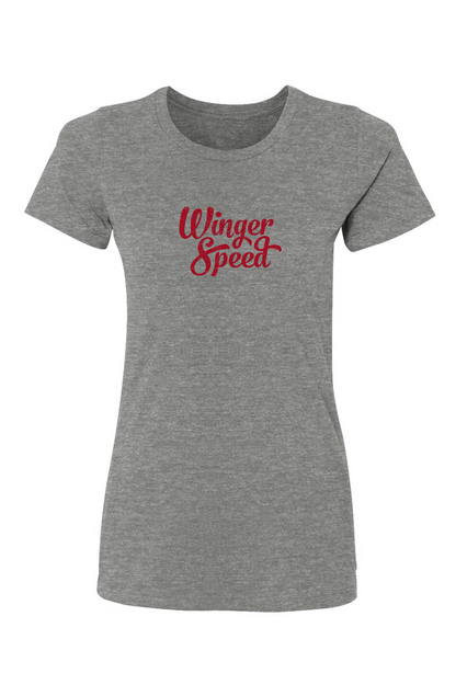 The Barn Babe Winger Speed Tee Grey | Barn Garb Hockey Threads