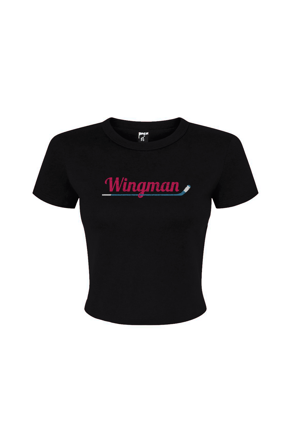 The Barn Babe Wingman Micro Rib Baby Tee Black | Barn Garb Hockey Threads