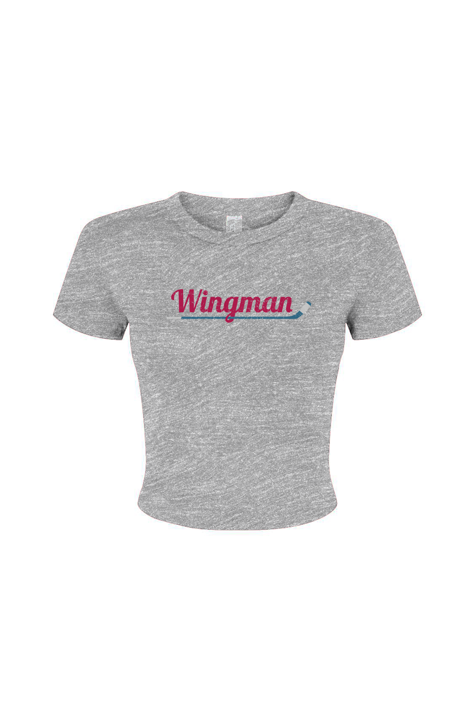 The Barn Babe Wingman Micro Rib Baby Tee Grey | Barn Garb Hockey Threads