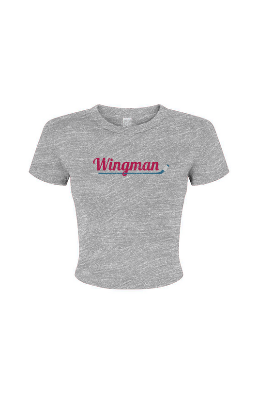 The Barn Babe Wingman Micro Rib Baby Tee Grey | Barn Garb Hockey Threads