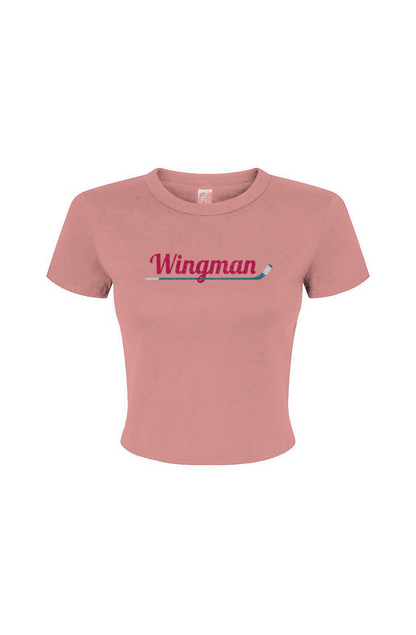 The Barn Babe Wingman Micro Rib Baby Tee Pink | Barn Garb Hockey Threads