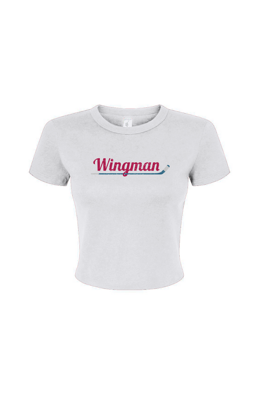 The Barn Babe Wingman Micro Rib Baby Tee White | Barn Garb Hockey Threads