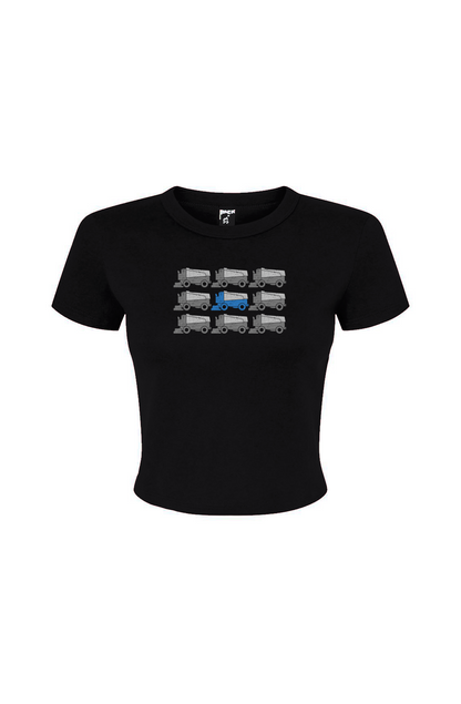 The Barn Babe Zamboni Nation Micro Rib Baby Tee Black | Barn Garb Hockey Threads