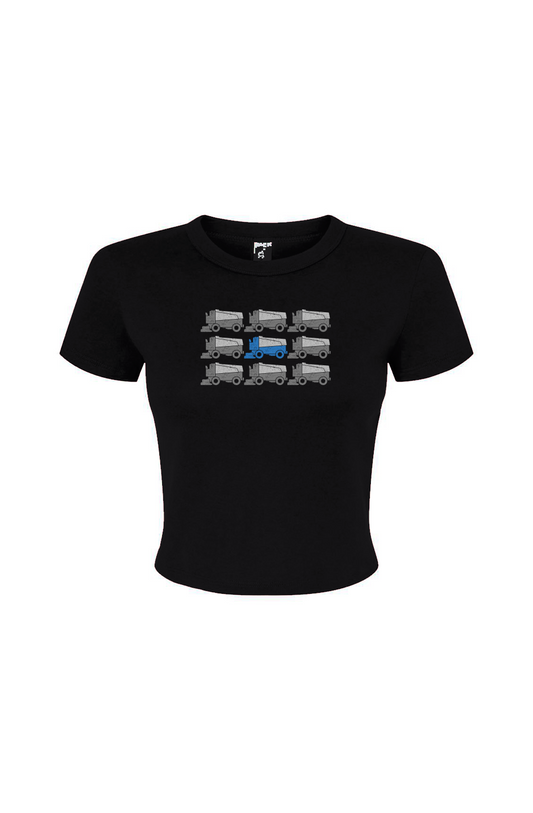 The Barn Babe Zamboni Nation Micro Rib Baby Tee Black | Barn Garb Hockey Threads