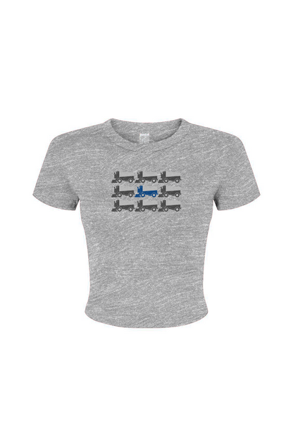 The Barn Babe Zamboni Nation Micro Rib Baby Tee Grey | Barn Garb Hockey Threads