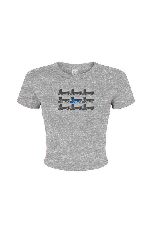 The Barn Babe Zamboni Nation Micro Rib Baby Tee Grey | Barn Garb Hockey Threads