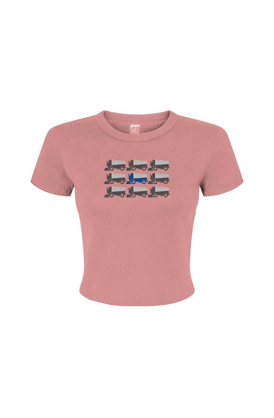 The Barn Babe Zamboni Nation Micro Rib Baby Tee Pink | Barn Garb Hockey Threads