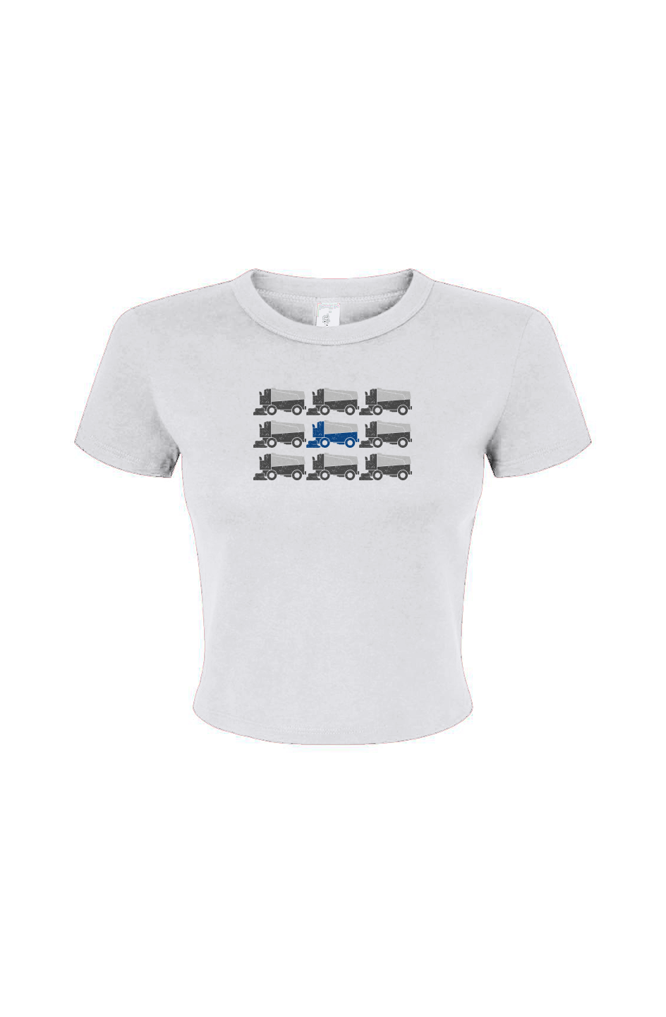 The Barn Babe Zamboni Nation Micro Rib Baby Tee White | Barn Garb Hockey Threads