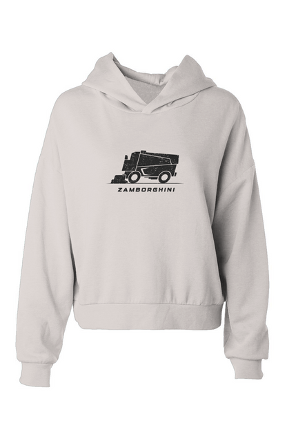 The Barn Babe Zamborghini Hip-Height Hoodie White | Barn Garb Hockey Threads