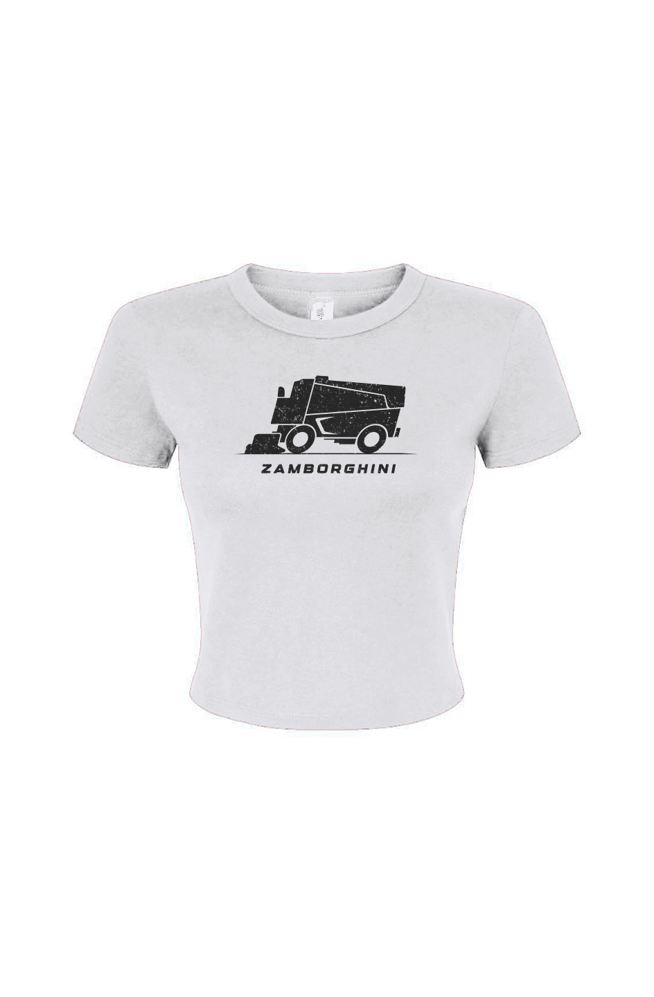 The Barn Babe Zamborghini Micro Rib Baby Tee White | Barn Garb Hockey Threads