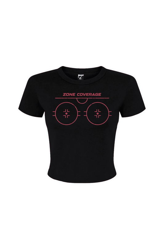 The Barn Babe Zone Coverage Micro Rib Baby Tee Black | Barn Garb Hockey Threads
