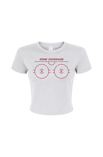The Barn Babe Zone Coverage Micro Rib Baby Tee White | Barn Garb Hockey Threads