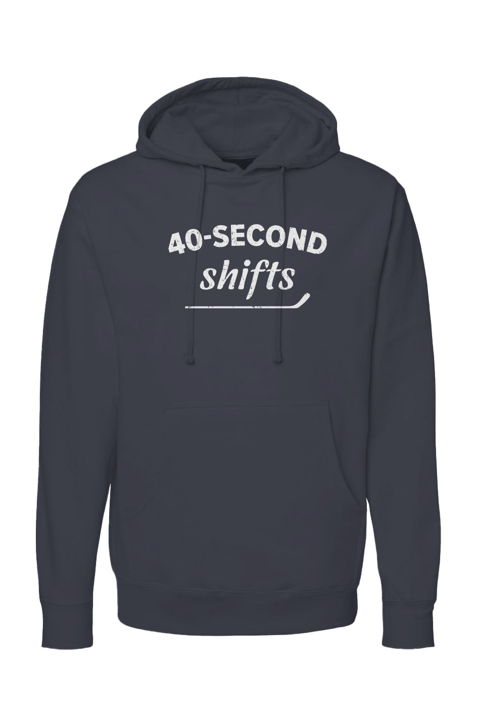 The Bench Boss 40-Second Shifts Hoodie Navy Blue | Barn Garb Hockey Threads