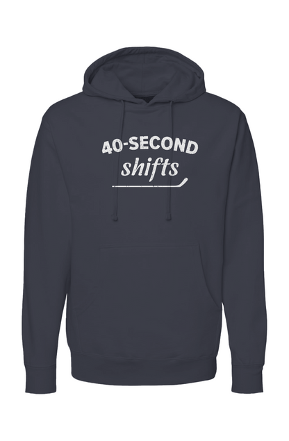 The Bench Boss 40-Second Shifts Hoodie Navy Blue | Barn Garb Hockey Threads