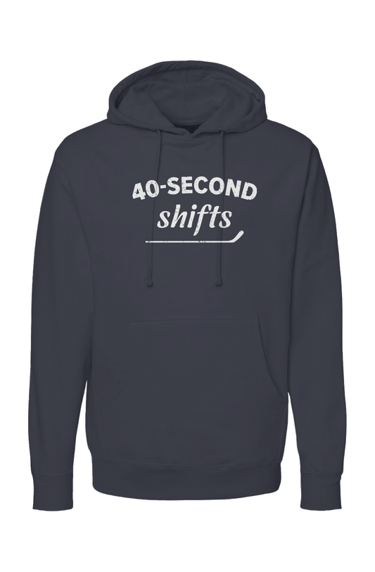 The Bench Boss 40-Second Shifts Hoodie Navy Blue | Barn Garb Hockey Threads