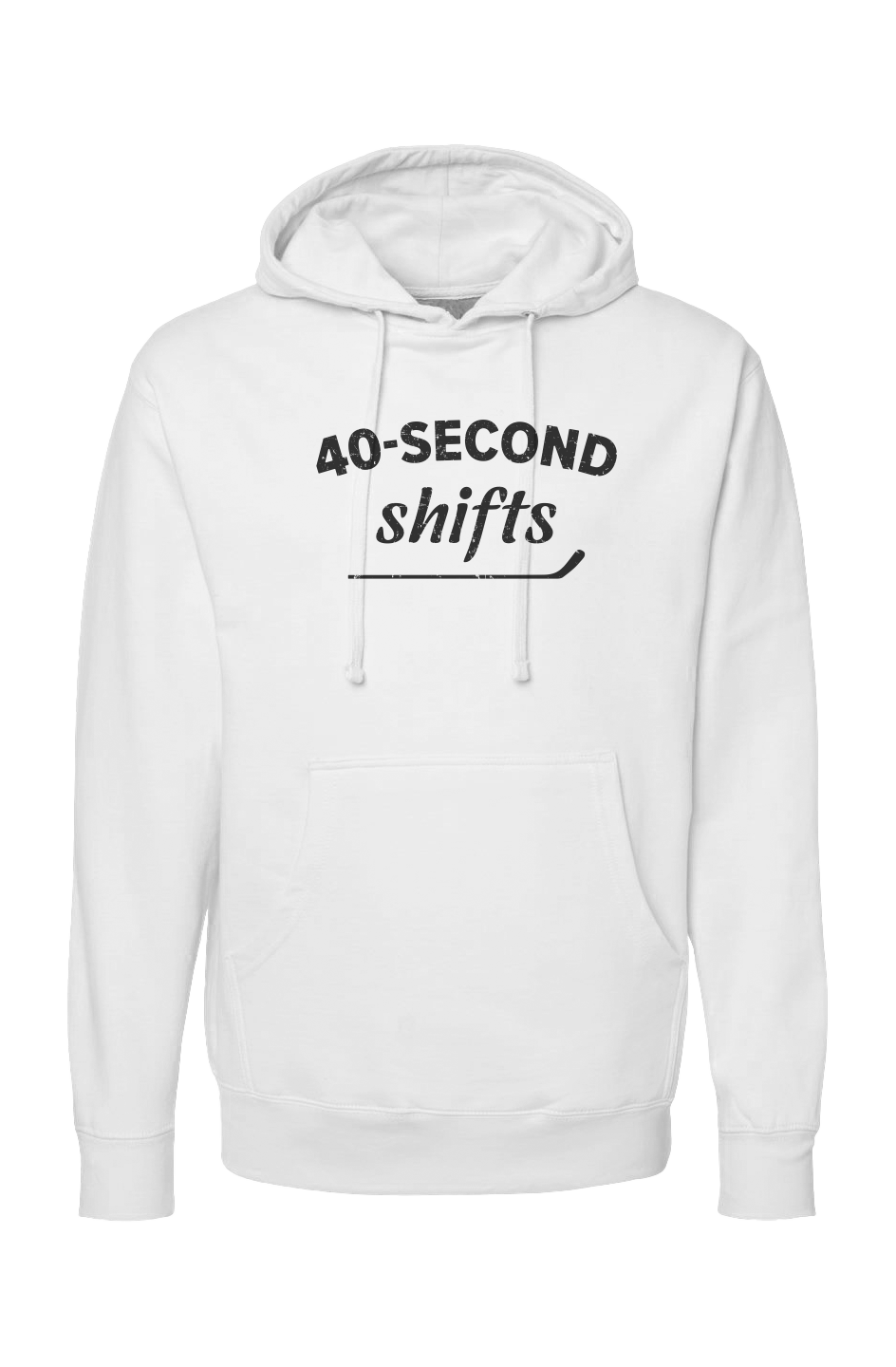 The Bench Boss 40-Second Shifts Hoodie White | Barn Garb Hockey Threads