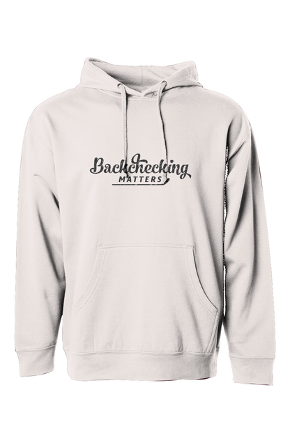 The Bench Boss Backchecking Matters Hoodie Bone | Barn Garb Hockey Threads