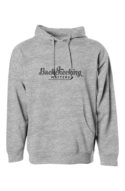 The Bench Boss Backchecking Matters Hoodie Grey | Barn Garb Hockey Threads