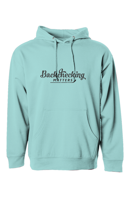 The Bench Boss Backchecking Matters Hoodie Mint | Barn Garb Hockey Threads