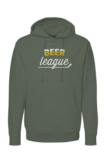 The Bench Boss Beer League Hoodie Military Green | Barn Garb Hockey Threads