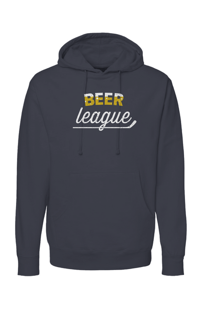 The Bench Boss Beer League Hoodie Navy Blue | Barn Garb Hockey Threads