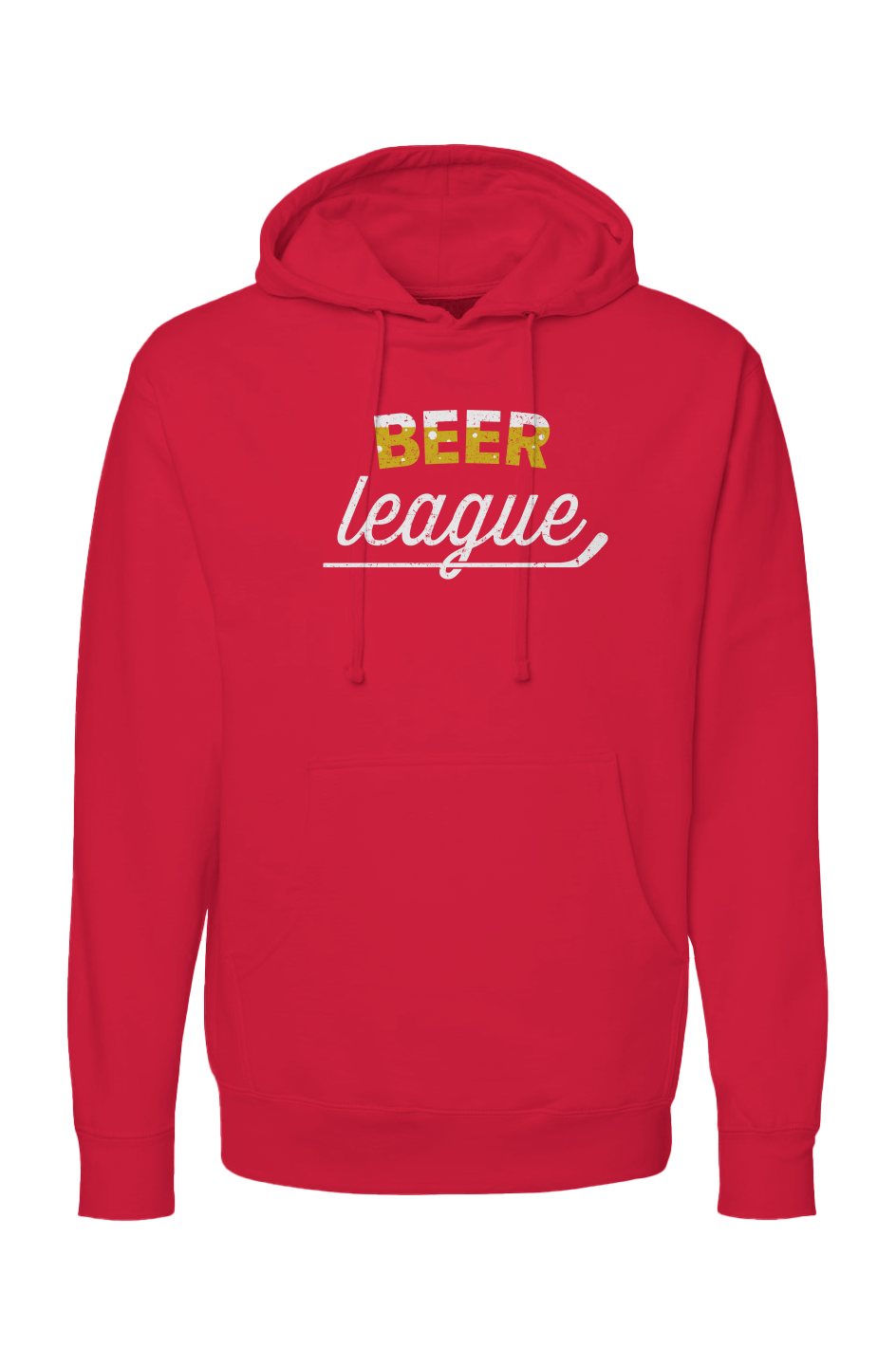 The Bench Boss Beer League Hoodie Red | Barn Garb Hockey Threads