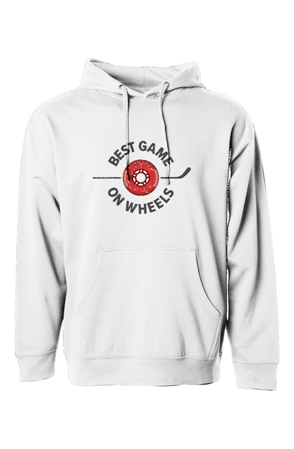 The Bench Boss Best Game on Wheels Hoodie White | Barn Garb Hockey Threads