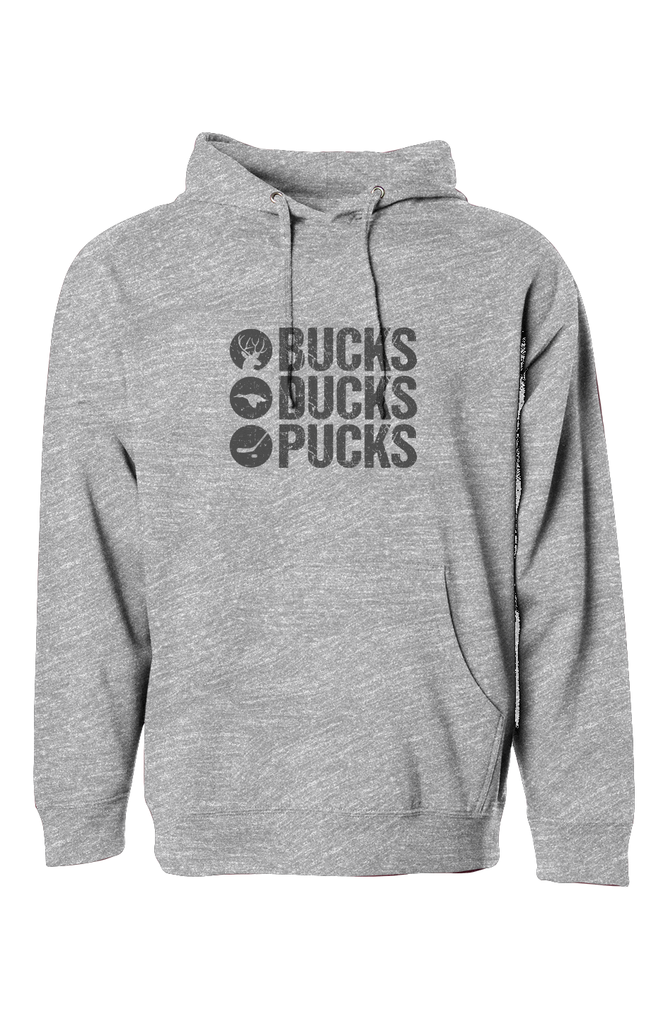 The Bench Boss Bucks Ducks Pucks Hoodie Grey | Barn Garb Hockey Threads