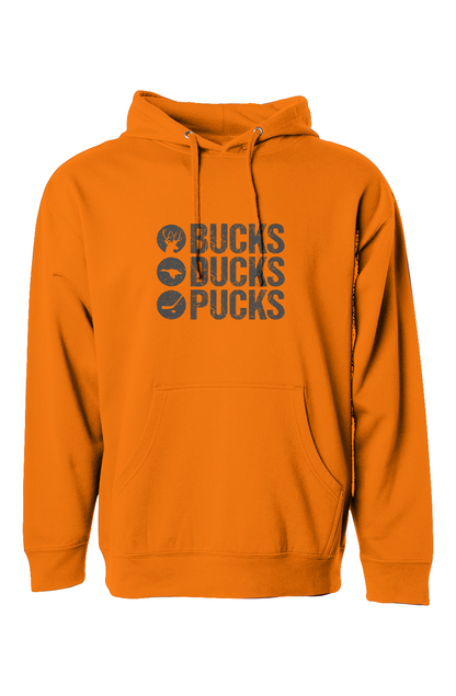 The Bench Boss Bucks Ducks Pucks Hoodie Orange | Barn Garb Hockey Threads