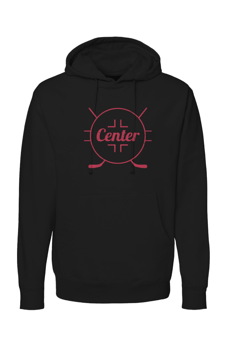 The Bench Boss Center Faceoff Circle Hoodie Black| Barn Garb Hockey Threads