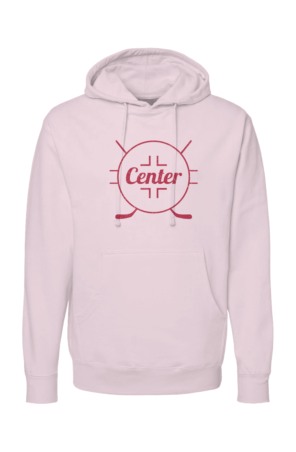 The Bench Boss Center Faceoff Circle Hoodie Pink | Barn Garb Hockey Threads