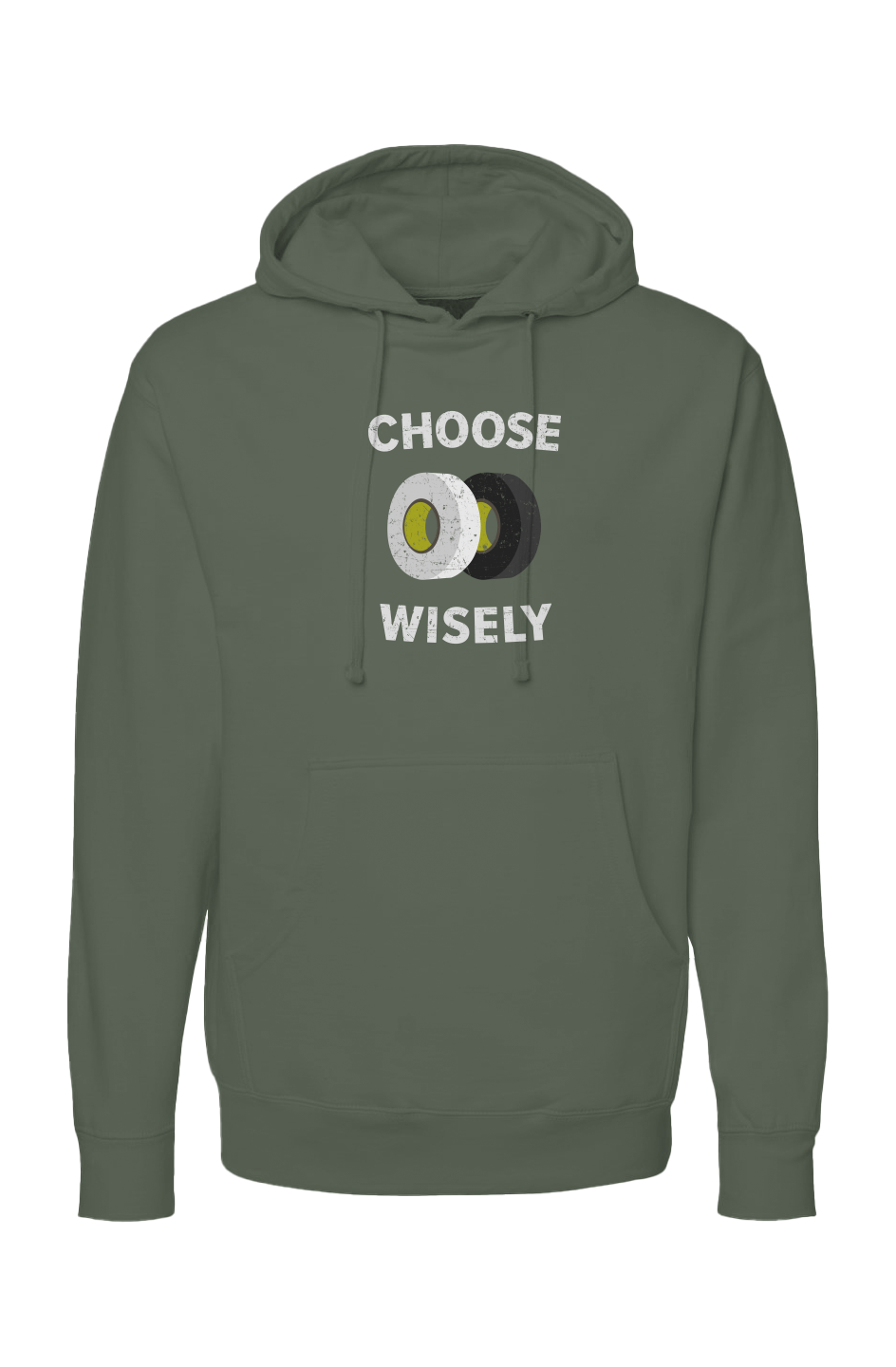 The Bench Boss Choose Wisely Hoodie Military Green | Barn Garb Hockey Threads