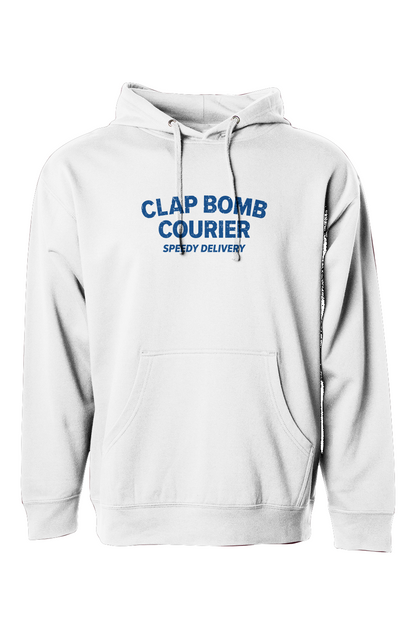 The Bench Boss Clap Bomb Courier Hoodie White | Barn Garb Hockey Threads