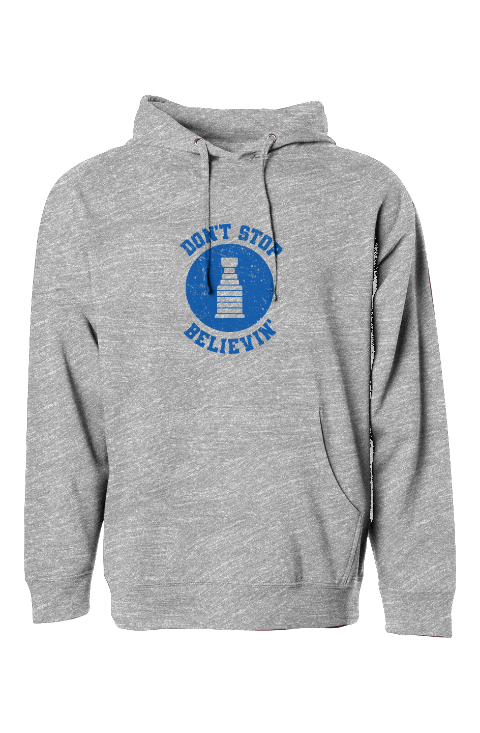The Bench Boss Don't Stop Believin' Hoodie Grey | Barn Garb Hockey Threads