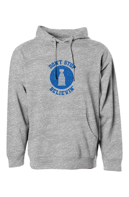 The Bench Boss Don't Stop Believin' Hoodie Grey | Barn Garb Hockey Threads
