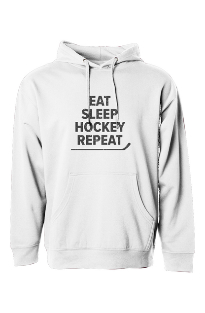 The Bench Boss Eat Sleep Hockey Hoodie White | Barn Garb Hockey Threads