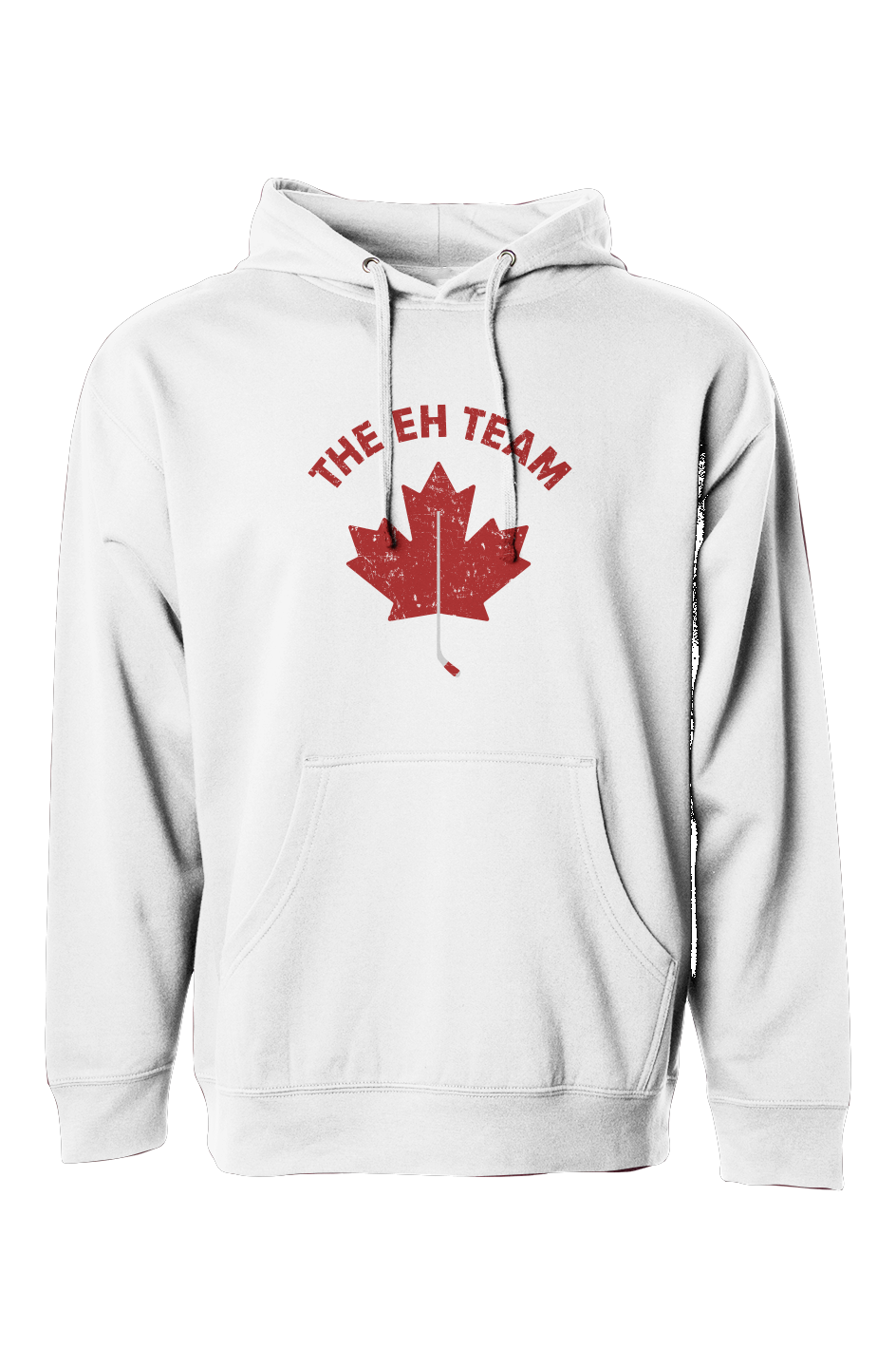 The Bench Boss Eh Team Hoodie White | Barn Garb Hockey Threads