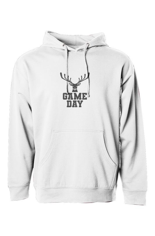 The Bench Boss Game Day Hockey Buck Hoodie White | Barn Garb Hockey Threads