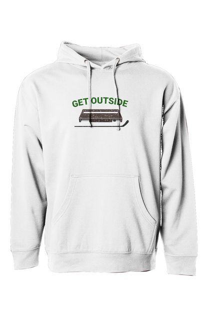 The Bench Boss Get Outside Hoodie White | Barn Garb Hockey Threads