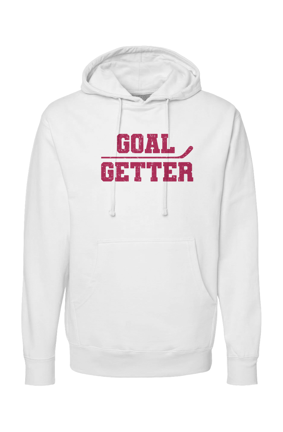 The Bench Boss Goal Getter Stick Hoodie White | Barn Garb Hockey Threads