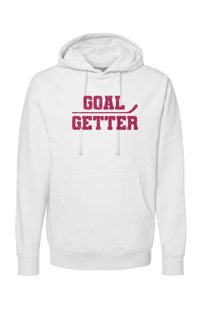 The Bench Boss Goal Getter Stick Hoodie White | Barn Garb Hockey Threads